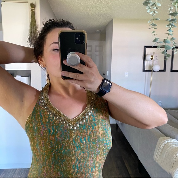 Satya Paul Designer Halter Silk Dress - Picture 3 of 16